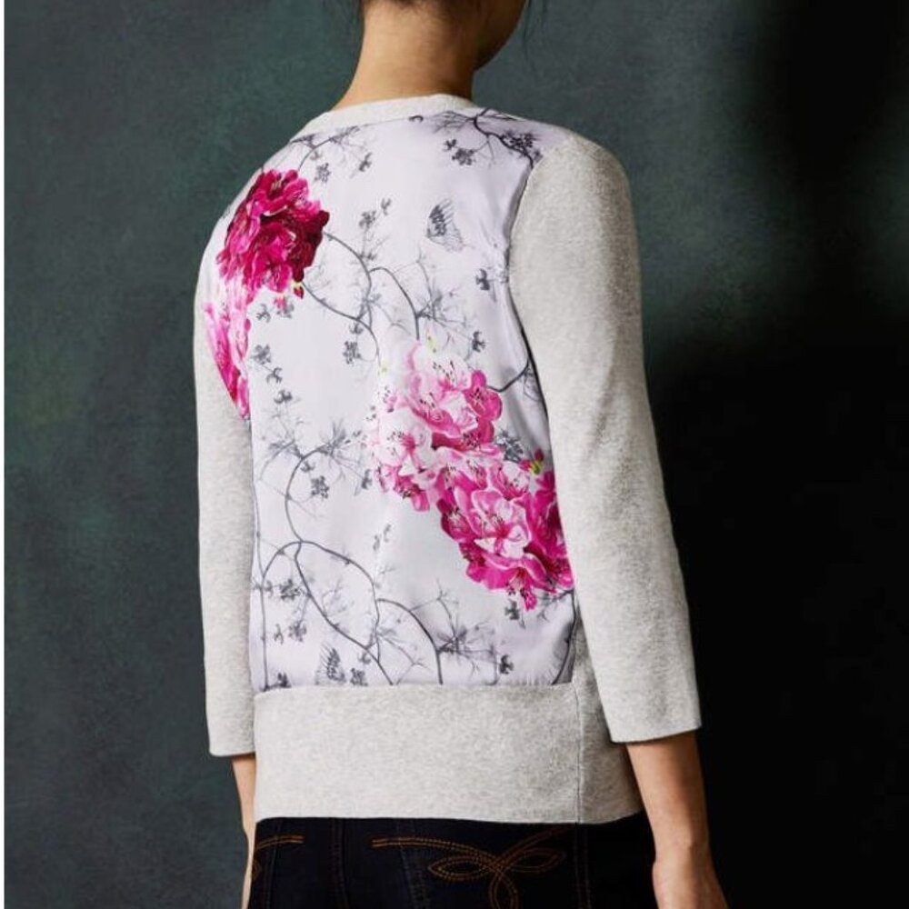 Ted Baker OWELA Babylon printed back cardigan size 8